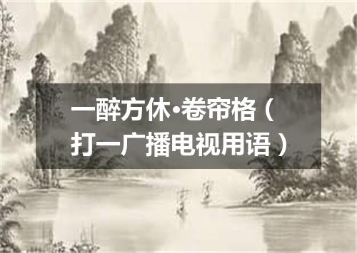 一醉方休·卷帘格（打一广播电视用语）