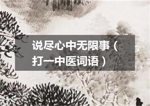 说尽心中无限事（打一中医词语）