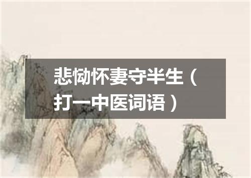 悲恸怀妻守半生（打一中医词语）