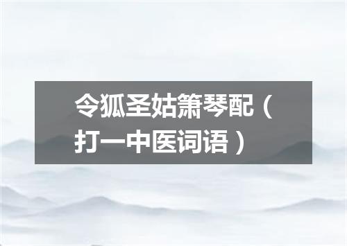 令狐圣姑箫琴配（打一中医词语）