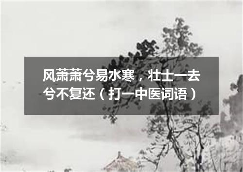 风萧萧兮易水寒，壮士一去兮不复还（打一中医词语）
