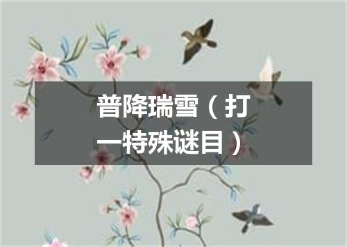 普降瑞雪（打一特殊谜目）