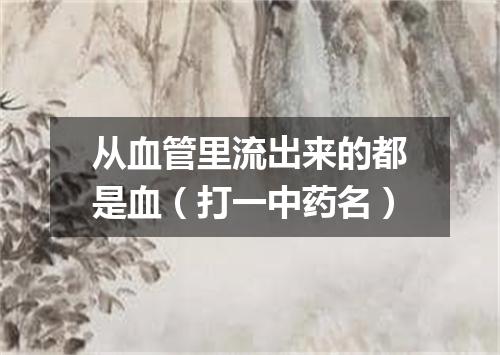 从血管里流出来的都是血（打一中药名）