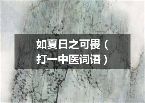 如夏日之可畏（打一中医词语）