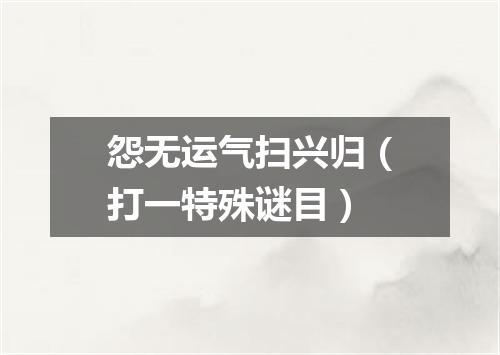 怨无运气扫兴归（打一特殊谜目）