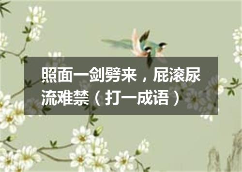照面一剑劈来，屁滚尿流难禁（打一成语）
