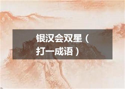 银汉会双星（打一成语）