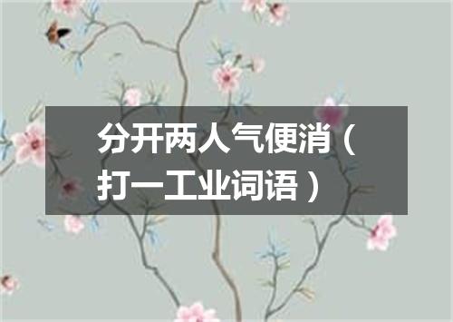 分开两人气便消（打一工业词语）