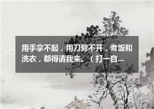 用手拿不起，用刀劈不开，煮饭和洗衣，都得请我来。（打一自然物）