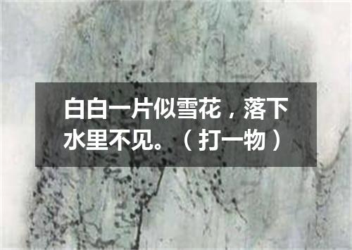 白白一片似雪花，落下水里不见。（打一物）
