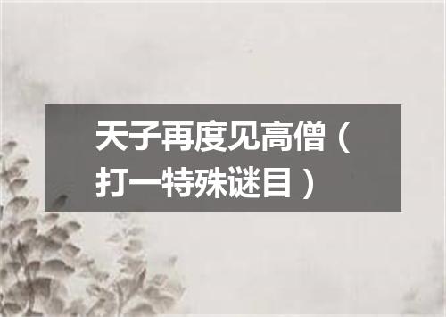 天子再度见高僧（打一特殊谜目）