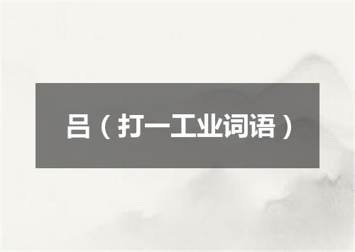 吕（打一工业词语）