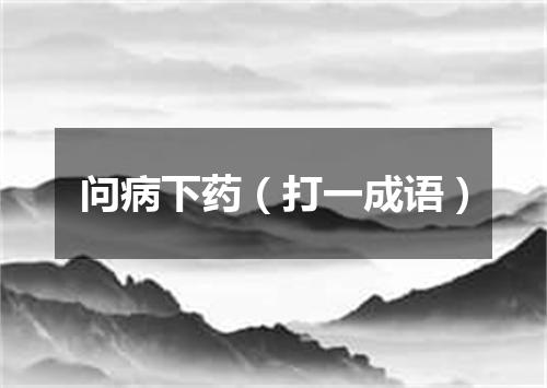 问病下药（打一成语）