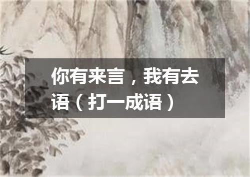 你有来言，我有去语（打一成语）