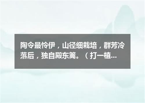 陶令最怜伊，山径细栽培，群芳冷落后，独自殿东篱。（打一植物）