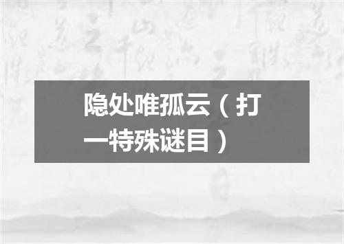 隐处唯孤云（打一特殊谜目）