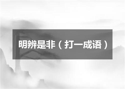 明辨是非（打一成语）