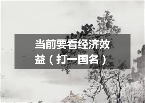 当前要看经济效益（打一国名）