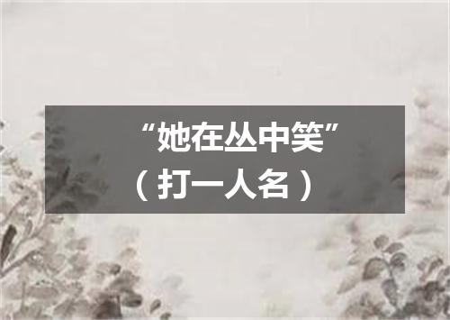 “她在丛中笑”（打一人名）