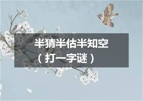半猜半估半知空（打一字谜）