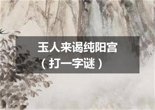 玉人来谒纯阳宫（打一字谜）
