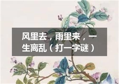 风里去，雨里来，一生离乱（打一字谜）