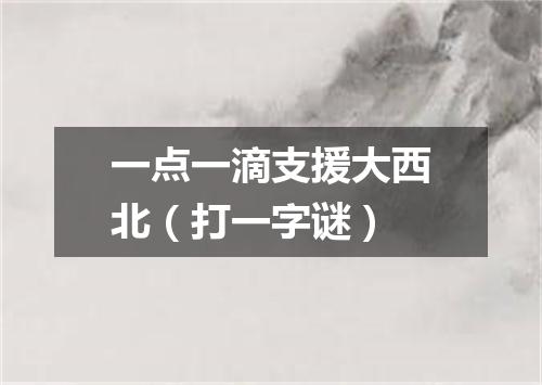 一点一滴支援大西北（打一字谜）