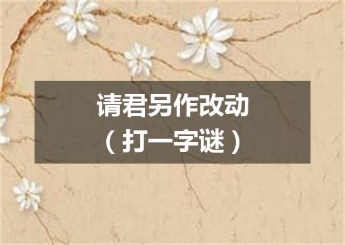 请君另作改动（打一字谜）