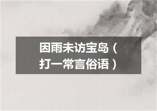 因雨未访宝岛（打一常言俗语）