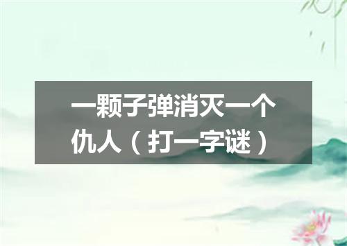 一颗子弹消灭一个仇人（打一字谜）