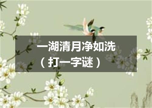 一湖清月净如洗（打一字谜）