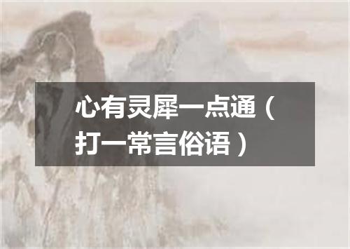 心有灵犀一点通（打一常言俗语）