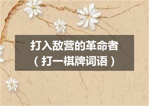 打入敌营的革命者（打一棋牌词语）