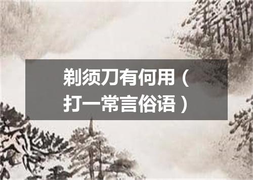 剃须刀有何用（打一常言俗语）