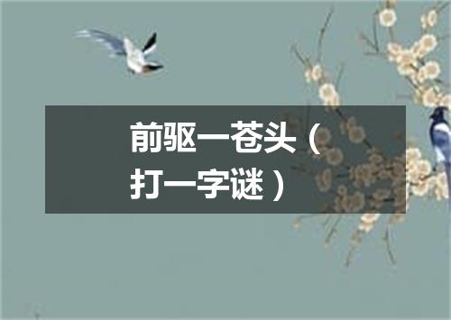前驱一苍头（打一字谜）