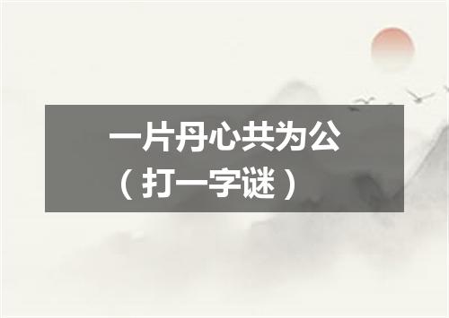 一片丹心共为公（打一字谜）