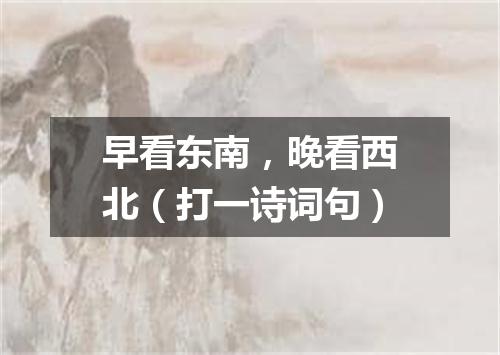 早看东南，晚看西北（打一诗词句）
