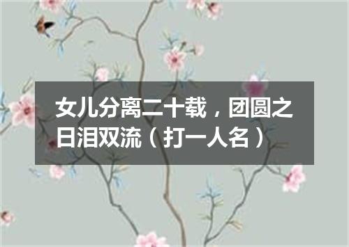女儿分离二十载，团圆之日泪双流（打一人名）