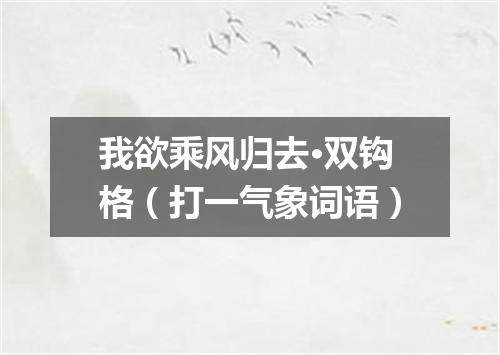 我欲乘风归去·双钩格（打一气象词语）