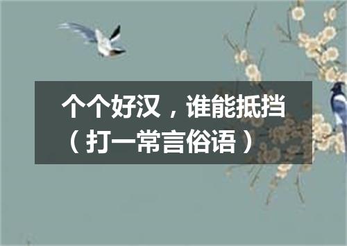 个个好汉，谁能抵挡（打一常言俗语）