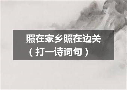 照在家乡照在边关（打一诗词句）