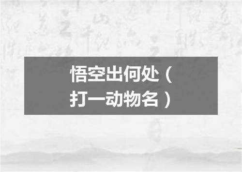 悟空出何处（打一动物名）