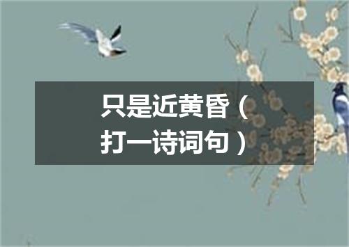只是近黄昏（打一诗词句）