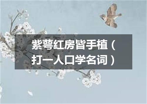紫萼红房皆手植（打一人口学名词）