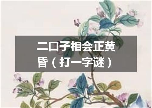 二口子相会正黄昏（打一字谜）