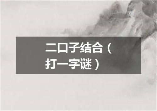二口子结合（打一字谜）