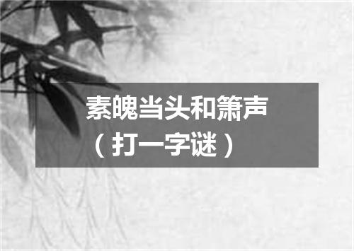 素魄当头和箫声（打一字谜）