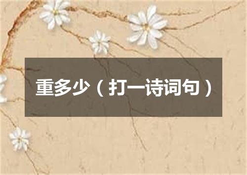 重多少（打一诗词句）