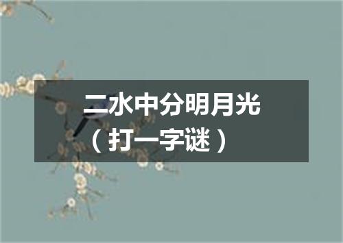 二水中分明月光（打一字谜）