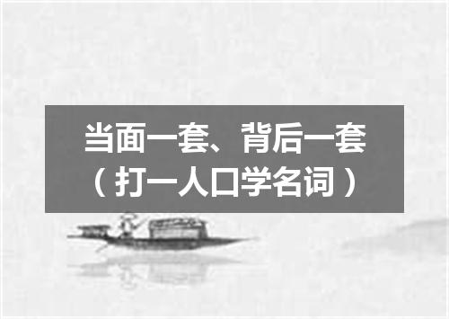 当面一套、背后一套（打一人口学名词）